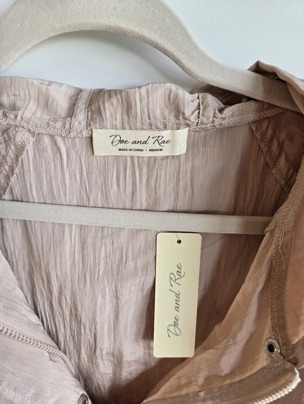 Women's Light Pink Hooded Jacket